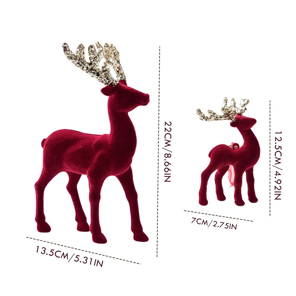 2026 Christmas Reindeer Elk Figurine Decoration Table Xmas Tree hanging Elk Ornament for Home Decor New Year Party Navidad gift
