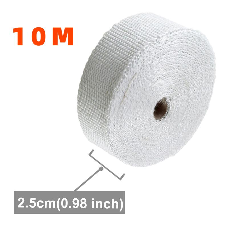 

10 м выхлопная труба 2,5 см шириной изоляционная термоизоляционная рулонная лента из хлопчатобумажной ткани бананового цвета для мотоцикла из стекловолокна теплозащитная лента