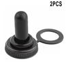 2 Piece 12V 10A Rocker For Toggle Switch with Removable Rubber Cover for Marine Panels Spade Terminals 12.5mm Mounting Size