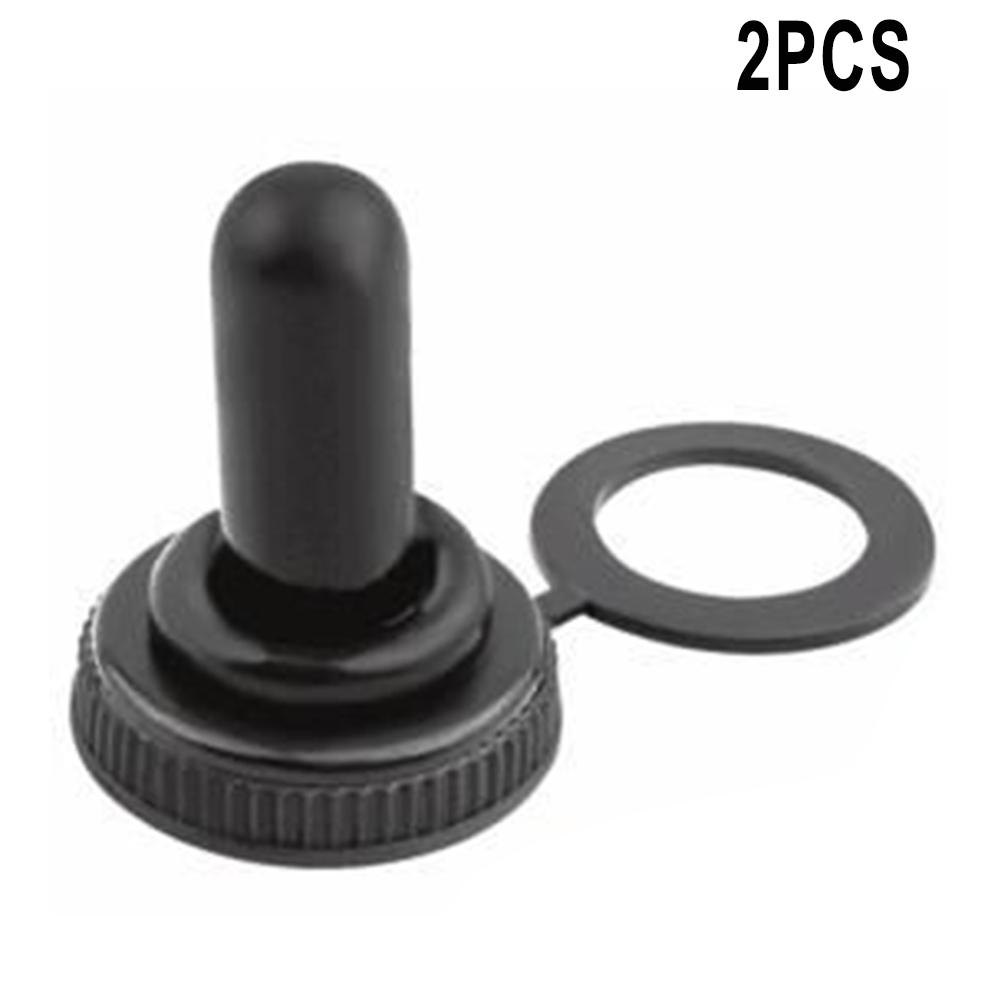 2 Piece 12V 10A Rocker For Toggle Switch with Removable Rubber Cover for Marine Panels Spade Terminals 12.5mm Mounting Size
