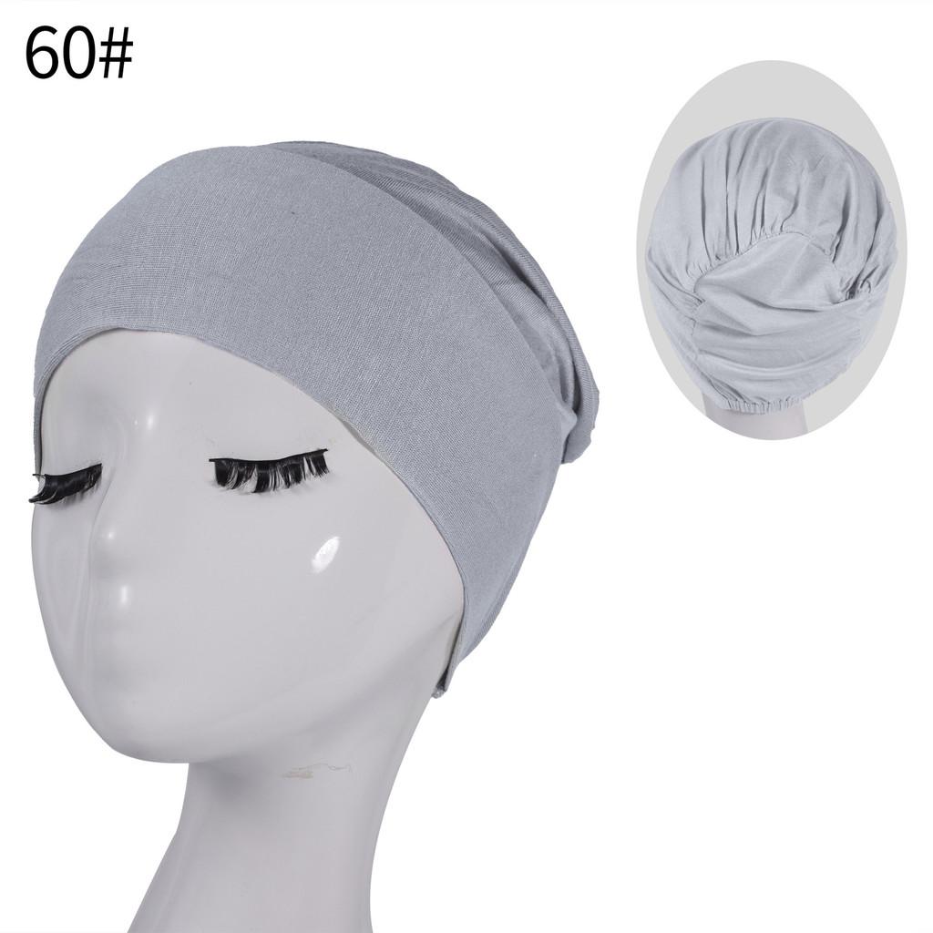 Silk Cotton Headscarf Cap With Elastic Fit For Casual Daily Wear