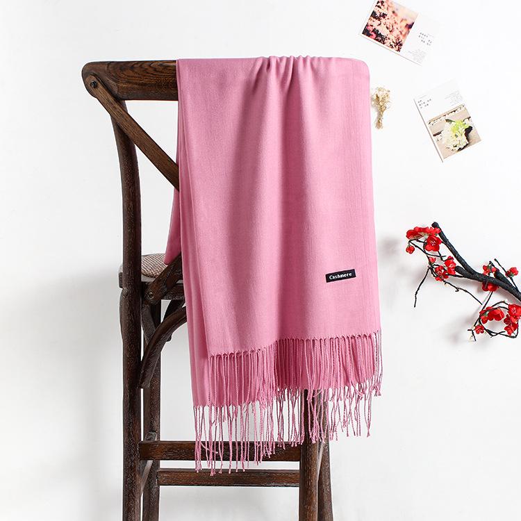 Women's Bright Red Imitation Cashmere Scarf: Warm Autumn/Winter Shawl and Neck Warmer