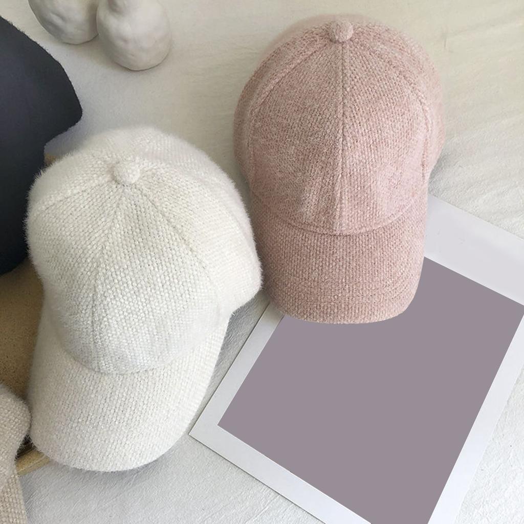 Plush Baseball Cap Winter Windproof Hat for Christmas Harajuku Adult Outdoor Adjustable Duckbill Cap Solid Color