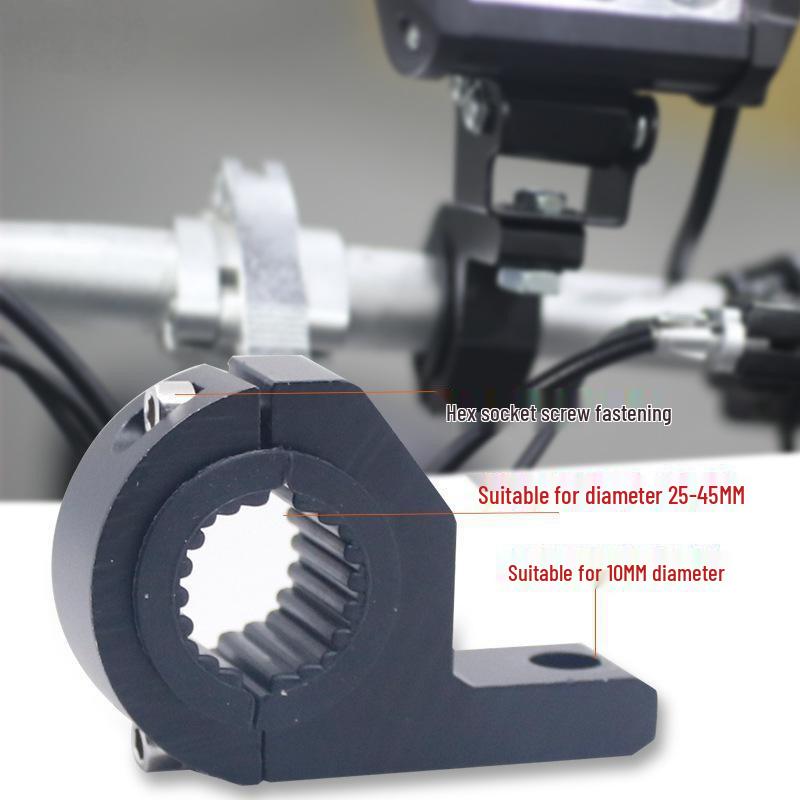 Electric Motorcycle Accessory: Single Hole Headlight Bracket & Large Clip for Scooters