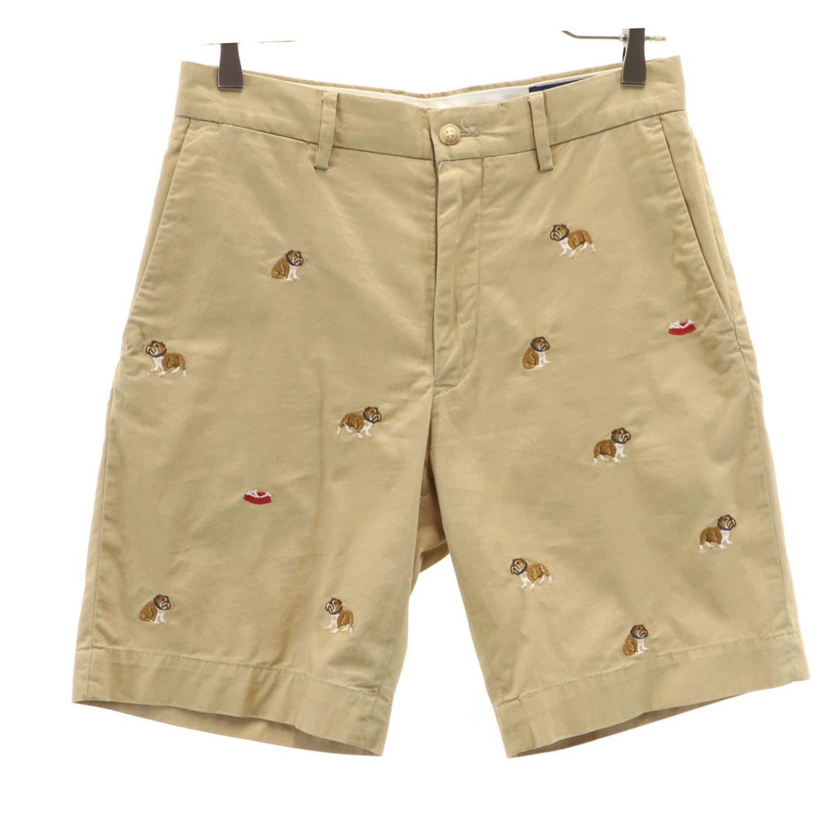 

POLO RALPH LAUREN Вышивка бульдога шорты чинос W28 бежевый CLASSIC FIT Мужские Б/У