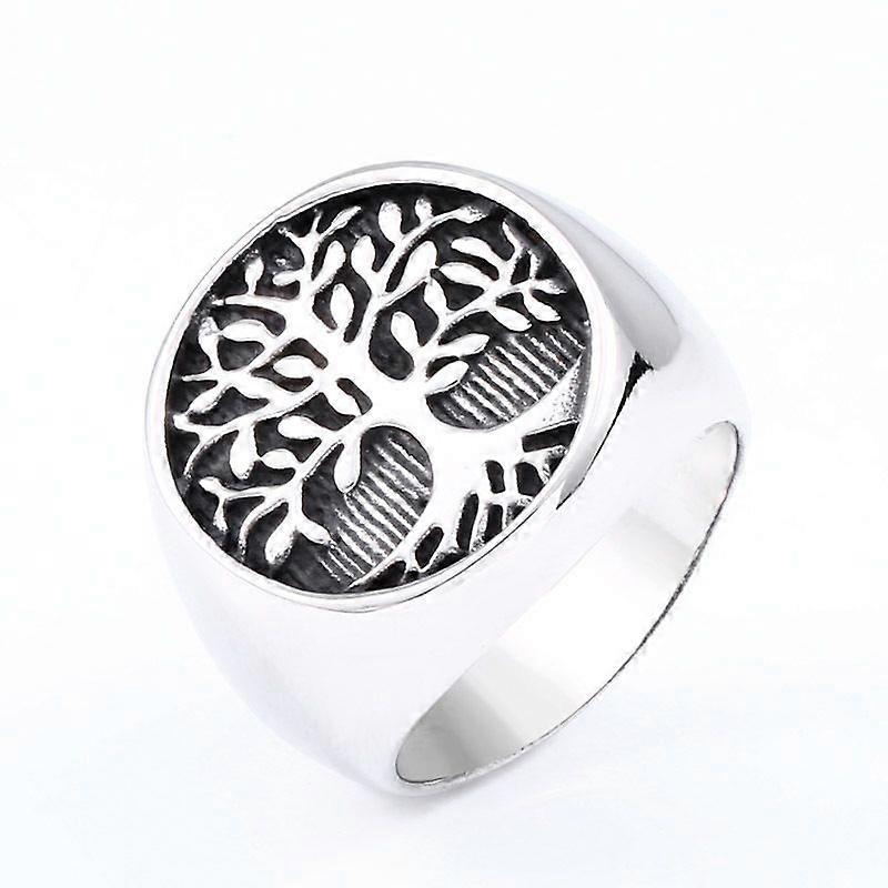 Round Signet Ring Tree of Life Stainless Steel NO.13