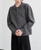 Knouun Nep Yarn Collar Cardigan (Charcoal)