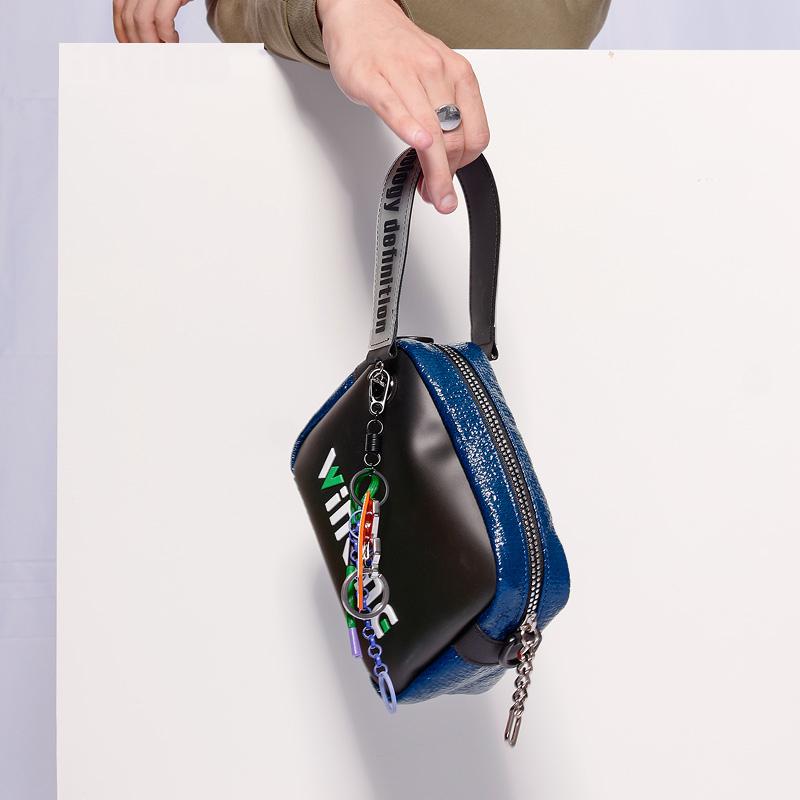 Männer Frauen Leinen + PU Leder Handtasche & Messenger Bag Kleine Handytasche Männlich Weiblich Mini Geldbörse 2022 Neuer Street Trend Umhängetasche für Jungen Mädchen
