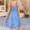 Women's Summer Casual Square Neck Dress With Pockets Cute Sleeveless High Waisted A-Line Vest Midi Dress
