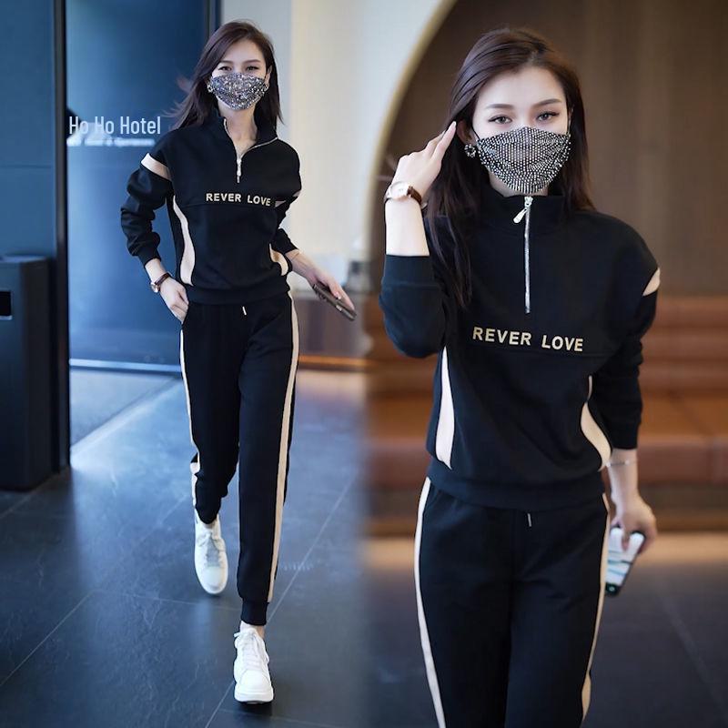 2024 Korean-Style Plus-Size Women's Stylish Loose Two-Piece Sportswear for Spring and Autumn