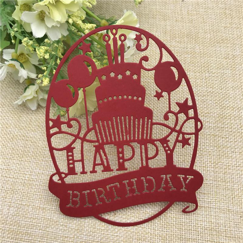 Happy Birthday Cake Metal Cutting Dies Stencil Scrapbooking Photo Album Card Paper Embossing Craft