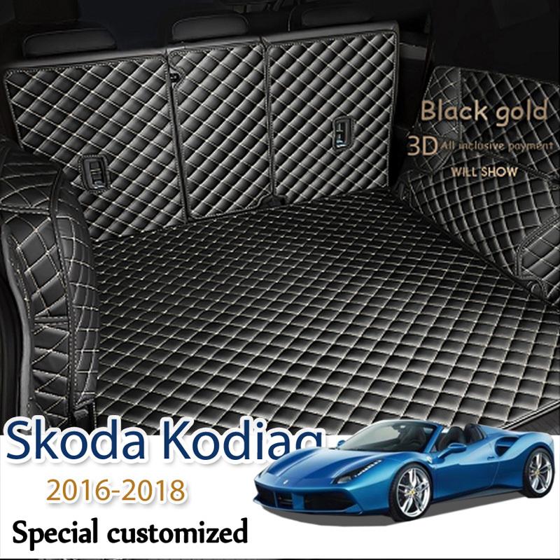 

The Trunk Cargo Leather Liner Car Boot Liner Cargo Compartment Floor Carpet Mud For Skoda Kodiaq 2016-2018