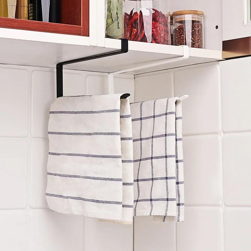 Random Special Kitchen Paper Towel Hanging Rack Cabinet Without Drilling Towel Hook Ironware Storage Shelf For Napkins Cup Holders 5