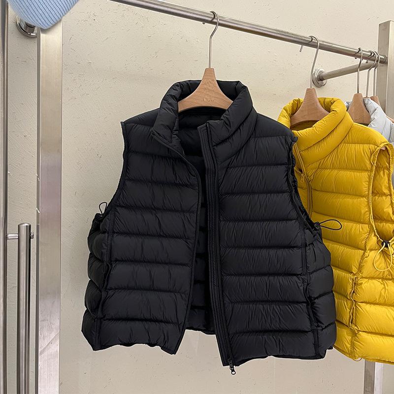 Down Vest Women's Short Stand-up Collar White Duck Down New Small Fashion Warm Outer Vest Tide