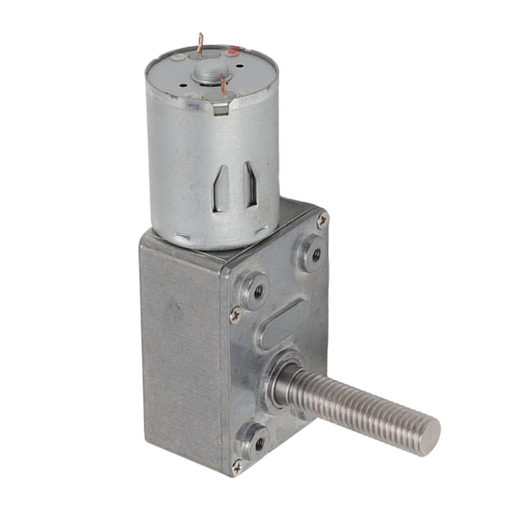 DC Gear Motor Micro High Torsion Speed Reduction Turbine Electric Self Locking Reversible Worm Gearbox 12V M8x33mm