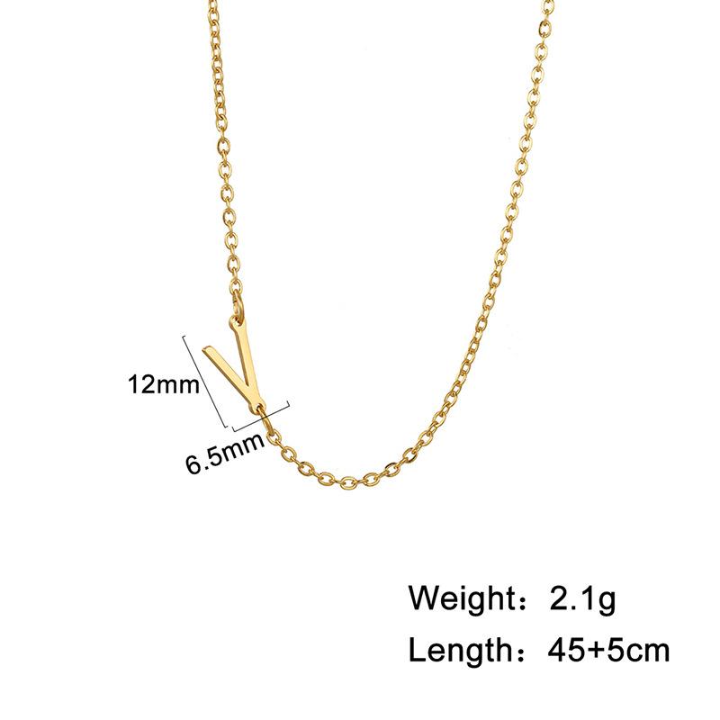 A-Z Letter Choker Necklace Personalized Alphabet Side Pendant Jewelry Gift for Birthday and Fashion Accessories