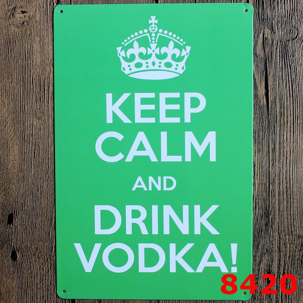 Keep Calm Inspirational Tin Sign for Bar or Restaurant