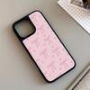 Pink Bow Design Glass Phone Case Suitable for iPhone 17 16 15 14 13 12 11 Pro/Max/Plus Anti Drop and Shockproof Back Cover