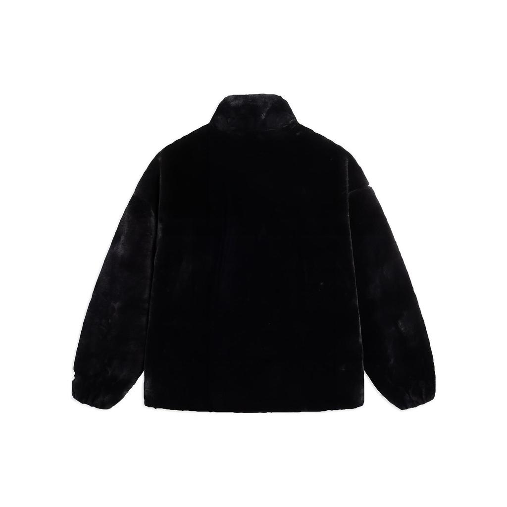 Li-Ning FW22 Embroidered Logo Stand Collar Warm Sherpa Jacket Unisex Jackets Black AFDSD61-1