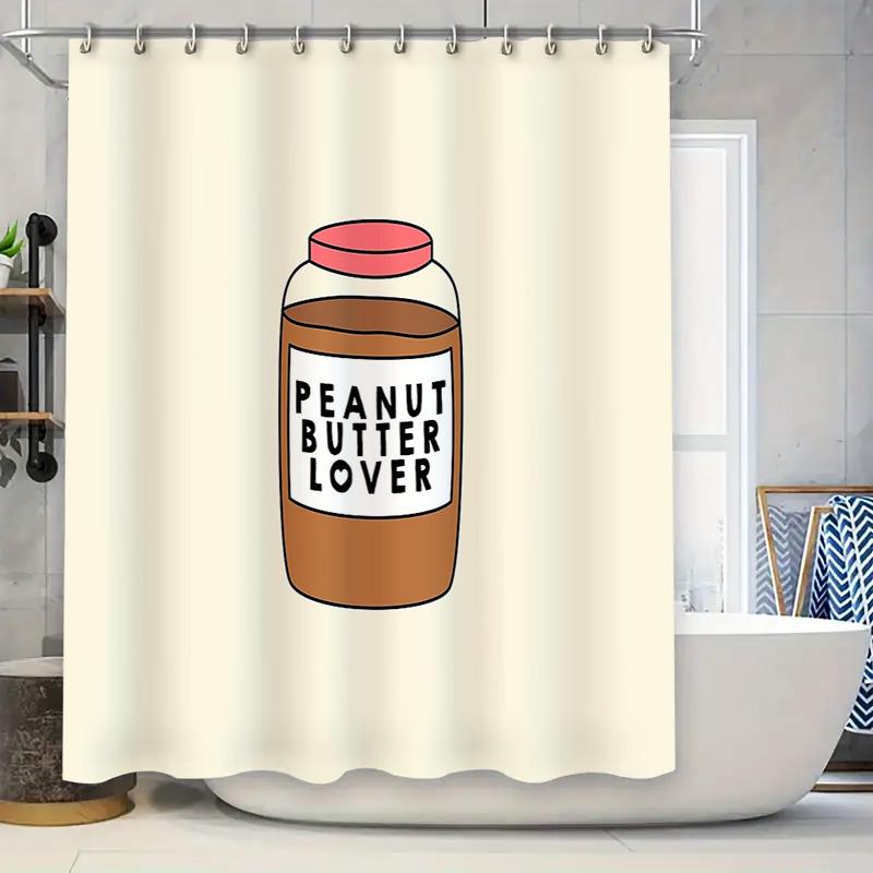 

Peanut Butter Bath Curtain Cute Funny Kitchen Decor Shower Curtain Set Waterproof Home Decor Farmhouse Style Wall Art W60H190(CM)-1 Pcs