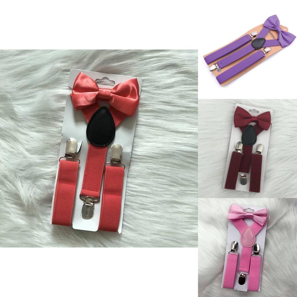 Set adorabil de papion și bretele pentru copii cu bretele elastice reglabile