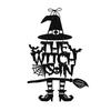 Halloween Witch Door Sign Spooky Witch Leg Hat Broomstick Front Door Hanging Decor Farmhouse Witch Welcome Sign for Home Wall Indoor Outdoor Decor