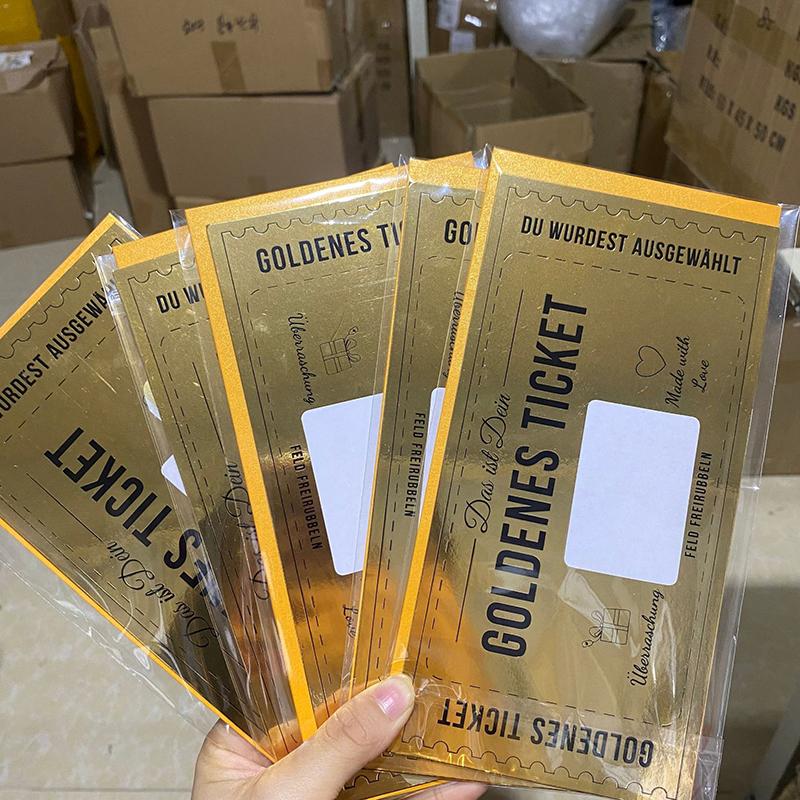 Ticket Scratch Card With Envelope Scratch Off Ticket Surprise Gift Reveal Wedding Card Concert Ticket Cinema Voucher Raffle Gift