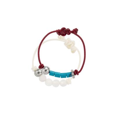 Nff Edelstein-String-Ring-Set-rot elfenbein