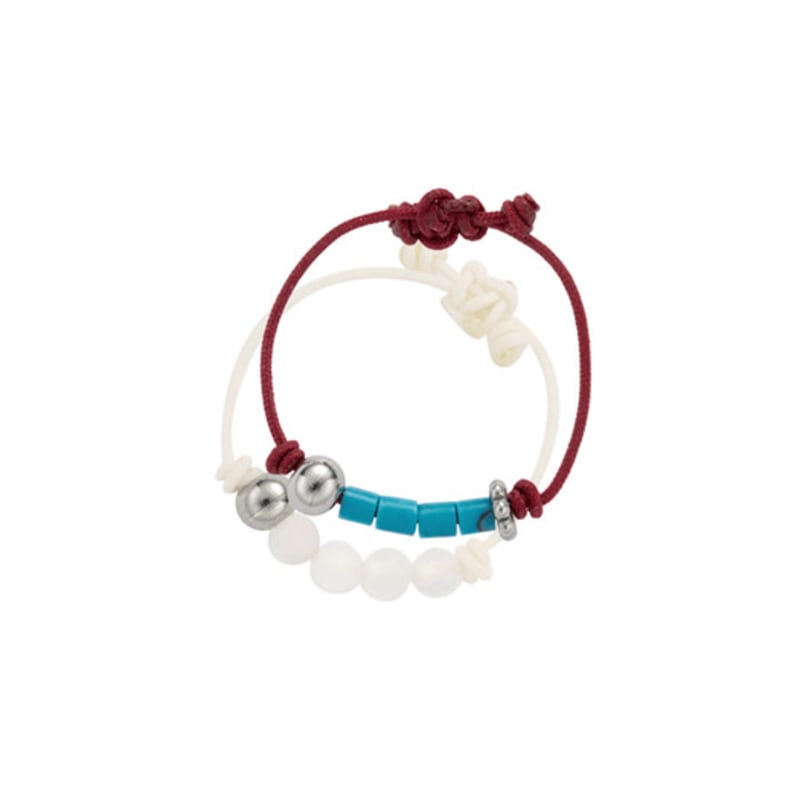 nff gem string ring set-red ivory