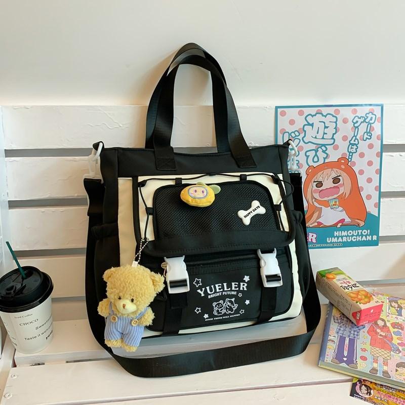 Schoolbag Japanese new cute little fresh girl make-up bag junior high school student college wind dopamine contrasting backpack