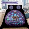 CyberDinosaur Mandala Pattern Bedding,Quilt Set Quilt Cover Pillowcase Home Birthday Gift (1 * Duvet Cover + 2 * Pillowcase, Without Core)