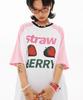 Wondeobijiteo Strawberry Overfit Raglan T-Shirt [White]
