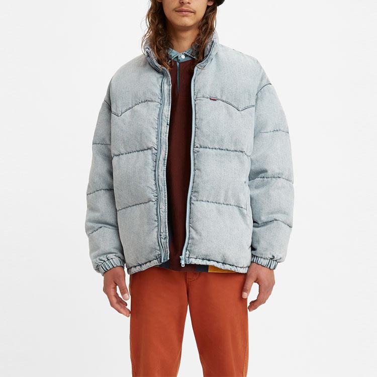 Levis Logo Loose Down Jacket Men Outerwear Blue A0726-0000