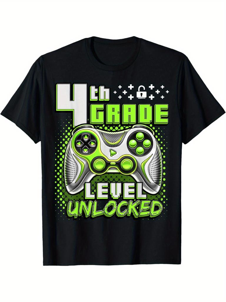 4th Grade Gamer First Day of School T-Shirt - Oversized Casual Tee with Level