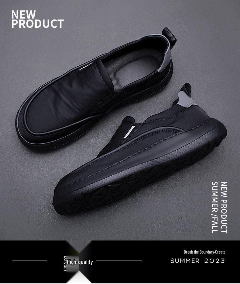 Men's Lightweight Canvas Slip-On Loafers with Thick Sole