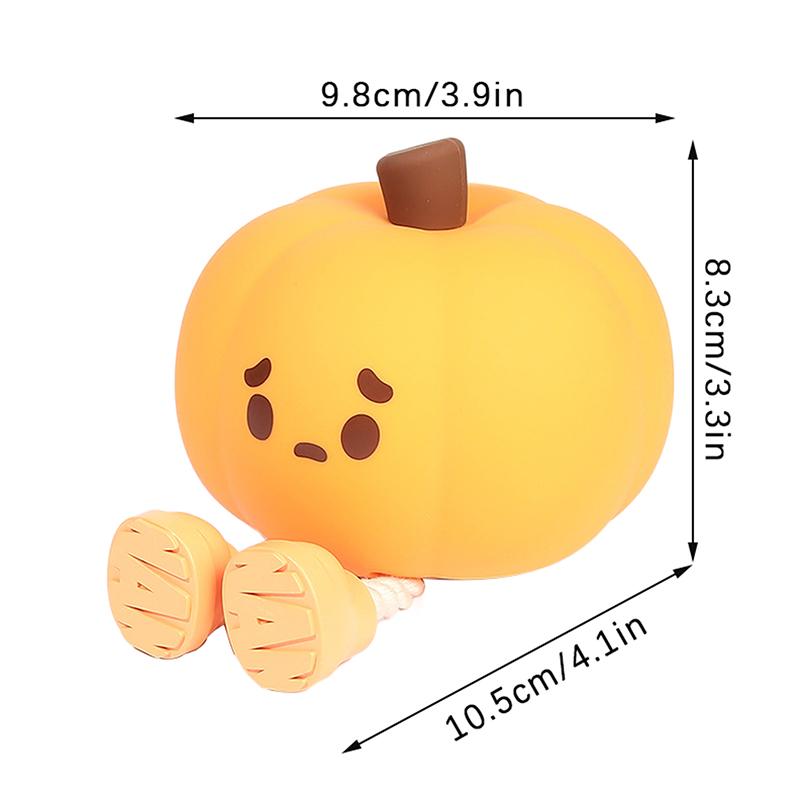 Halloween Pumpkin Night Lights Cute Soft Silicone Safe Lamp Decorations Timing Dimmable Bedside Decor Kids Baby Halloween Gifts