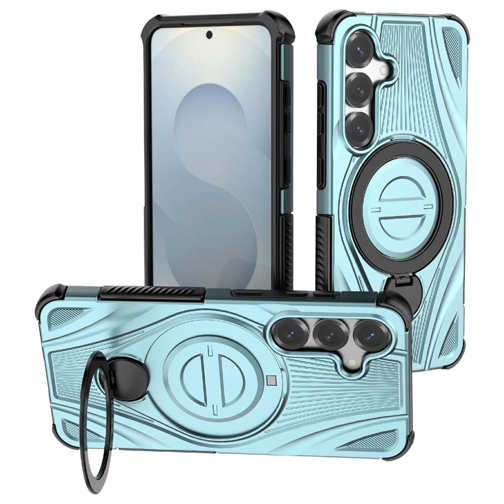 For Samsung Galaxy S26+ Magnetic Case Rotating Kickstand TPU PC Shockproof Phone Back Cover