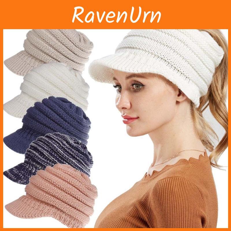 Cozy Women's Stretch Knit Hat Ponytail Beanie For Winter Warmth And Style