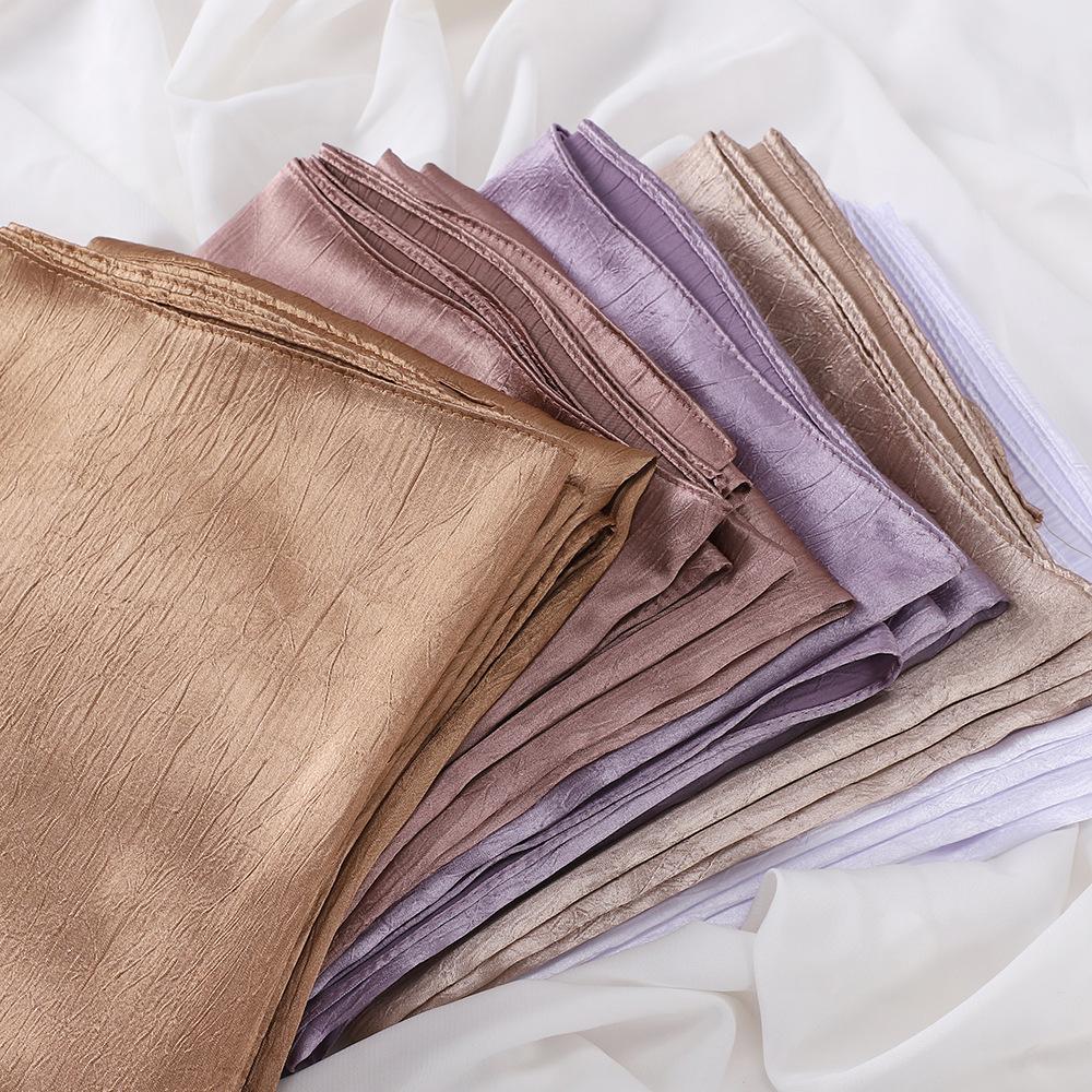 Large Size Silkly Stain Scarf Women Plain Foulard Femme Luxury Hijab Long Bandana Evening Party Dress Shawls and Wraps
