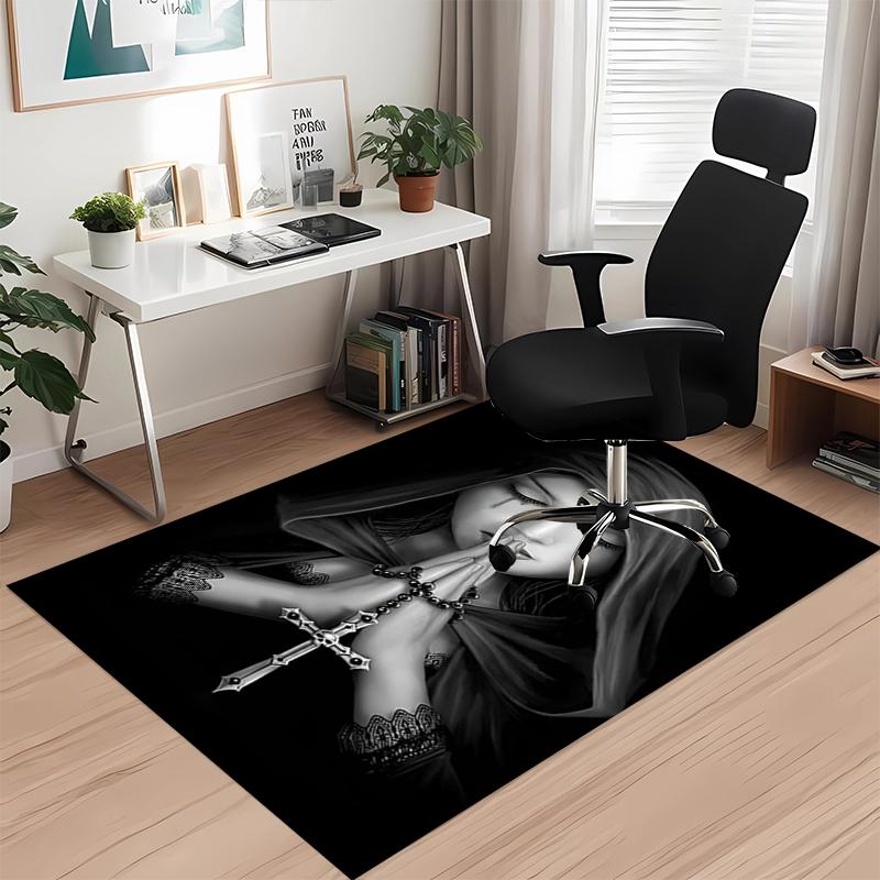Dark Printed Carpetrugfor Office Chair Living Room Bedroom Kitchen Room Decor Gifts