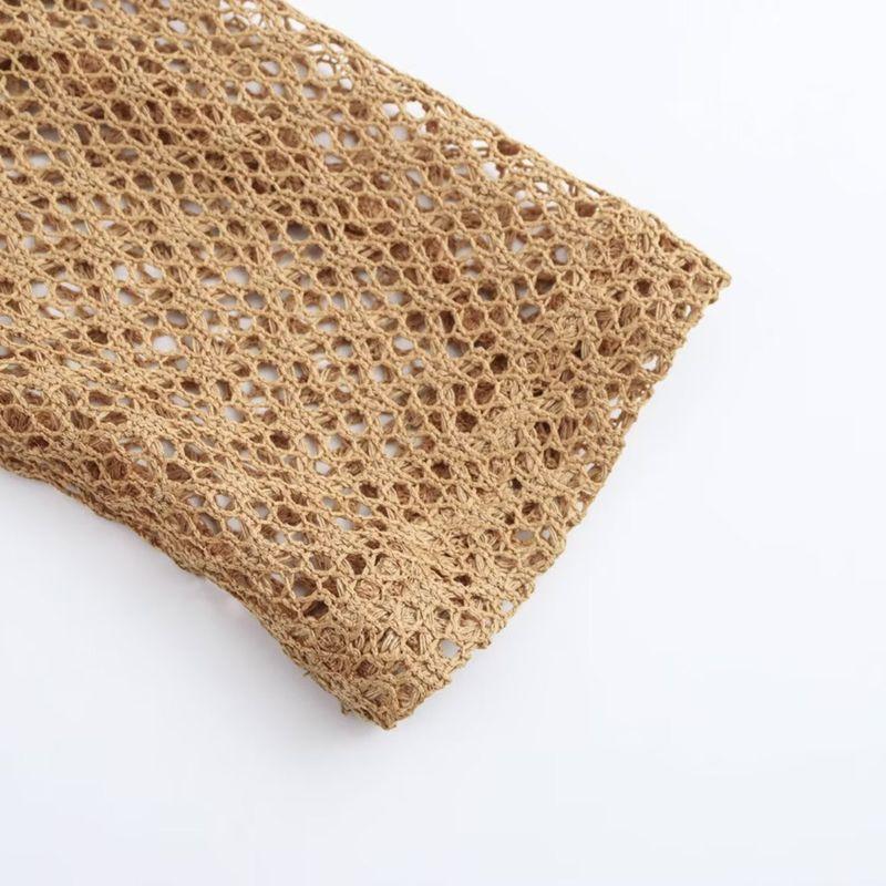 Kaslead New Women Clothes Western Style Knitted Hollow Blazers Dress Two-piece Set