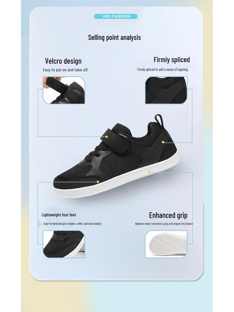 Scarpe Sportive da Bambino a Punta Larga: Sneakers Basse Traspiranti per Ragazzi e Ragazze, Perfette per Escursioni e Attività all'Aperto