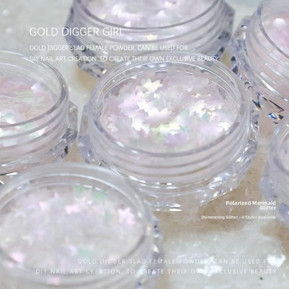 Heart Glitter Nail Art Glitter Flower Butterfly Pink Cherry Blossom Glitter Nail Art Mermaid Sequins Iridescent Prism