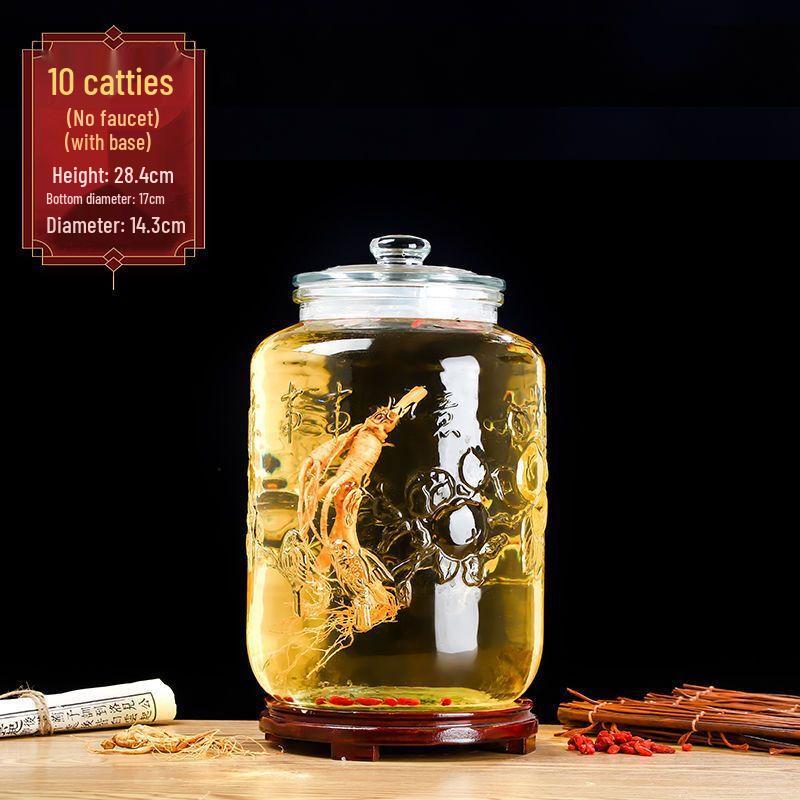 ZISIZ Glass Liquor Jar with Faucet