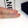 Korean Earrings S925 Silver Color Heart Bling Zircon Stone Stud Earrings for Women Fashion Jewelry 2024 Trend