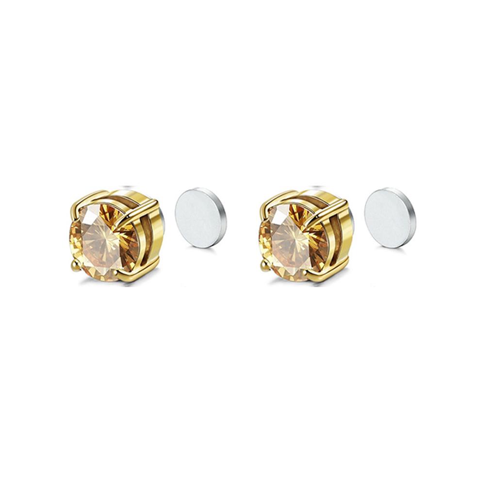

1Pair Fashion Crystal Magnetic Clip Ear Stud Non Piercing Earrings Fake Earring Gift for Men Women Jewelry