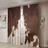 2 Pieces, Brown Cowhide Animal Skin Curtains -30% Blackout - Suitable for Living Room, Kitchen and Home Decoration