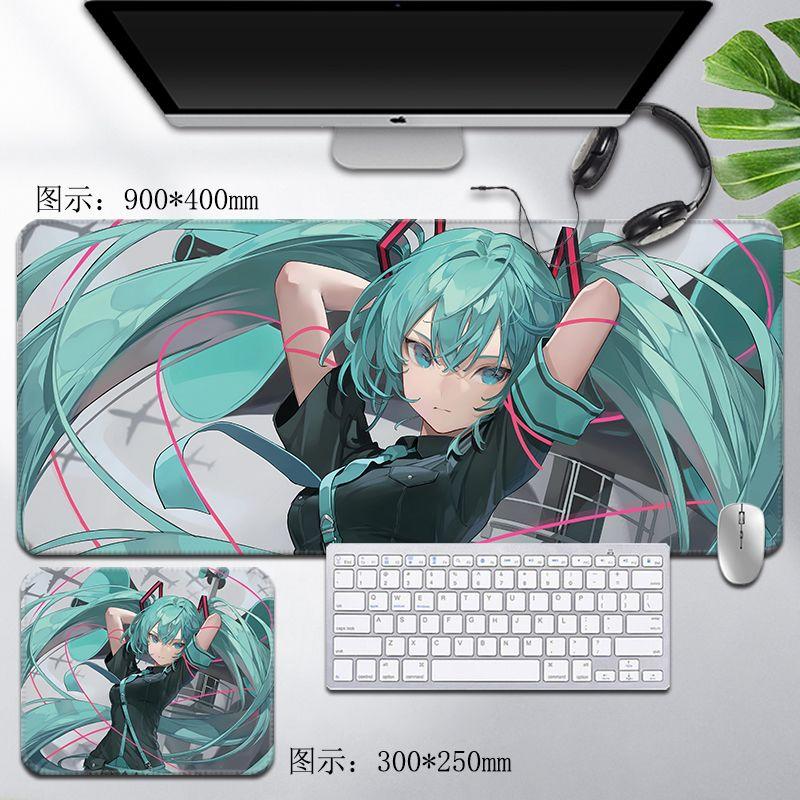 Hatsune Miku Anime Large Mouse Pad NonSlip AntiDirty Desk Mat Waterproof Keyboard Pad for Fans