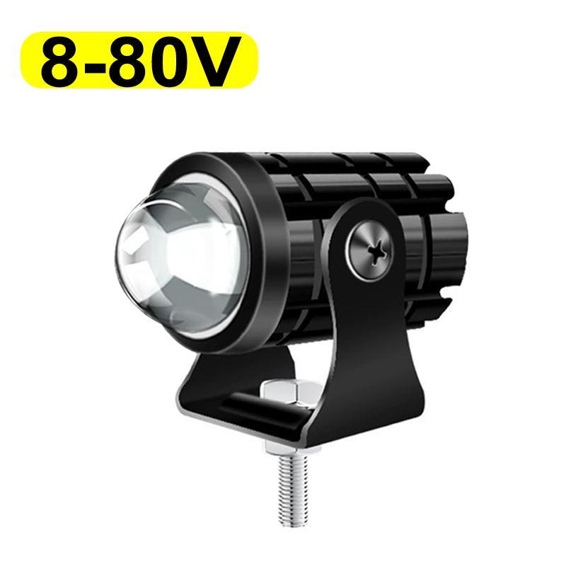 Mini Aluminum Car Led Work Light 8-80V Motorcycle Headlight LED Spotlight Auxiliary Lamp Dual Color Fog Light Moto Modified Lamp