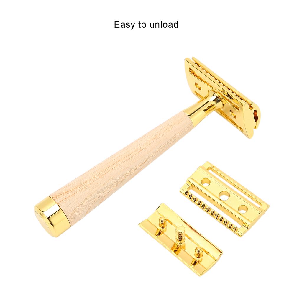 Tragbarer Doppelklingenrasierer Wiederverwendbarer Zinklegierung Waschbarer Sicherheitsrasierer für Zuhause Salon